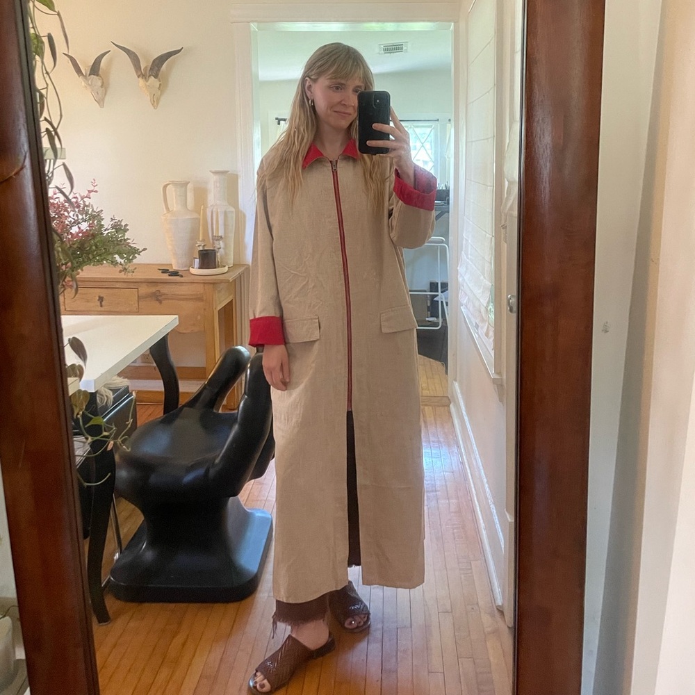 Reversible Flax Trench Coat